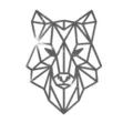 Acrylic geometric wolf head mirror wall sticker, modern decorative self-adhesive wall art. - Fox / L / Gold