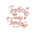 Acrylic mirror wall sticker featuring family quote and heart design for DIY home decor styling. - Red