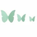 3D pearlescent paper butterfly wall stickers set 48pcs in assorted sizes for home decor. - Pearlescent Paper Butterflies Style D: 48 Pcs / Tiffany Blue