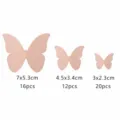3D Pearlescent Paper Butterfly Wall Stickers Set 48pcs Wedding Party Home Decor - Pearlescent Paper Butterflies Style D: 48 Pcs / Pink Star