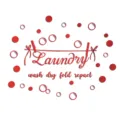 Red acrylic mirror wall sticker with laundry quote and bubbles design for home decor - JM801 / Red