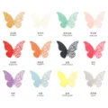 3D hollow pearlescent paper butterfly wall stickers, colorful DIY decor for weddings and homes. - Gold Star / Pearlescent Paper Butterfly Style A