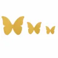 Gold 3D butterfly wall stickers set 48pcs decorative DIY bedroom living room home decor - Pearlescent Paper Butterflies Style D: 48 Pcs / Gold Star