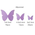 3D pearlized paper butterfly wall stickers set 48pcs purple diy home decor room decoration. - Pearlescent Paper Butterflies Style D: 48 Pcs / Light Purple