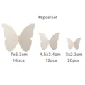 3D pearlescent paper butterfly wall stickers set 48pcs for home wedding decor DIY design. - Pearlescent Paper Butterflies Style D: 48 Pcs / Silver Star