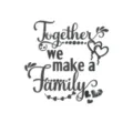 Acrylic mirror wall sticker featuring family quote letter and heart design, DIY home decor. - Black