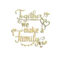 Acrylic mirror wall sticker with Together we make a Family quote, gold DIY home decor. - Gold