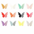 3D hollow pearl paper butterfly detail showing various vibrant color options for wall decor. - Gold Star / Pearlescent Paper Butterfly Style C