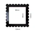 Acrylic square switch mirror sticker detail view, decorative wall sticker size guide. - Gold