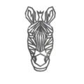 Geometric zebra head acrylic mirror wall sticker for modern home decor and living room. - Zebra / L / Gold