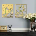 Gold acrylic mirror wall stickers 3D sun and moon decorative art for home bedroom wall art. - JM1010S / Gold