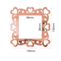 Acrylic mirror wall switch sticker, decorative square frame with heart cutouts, 150mm. - Gold