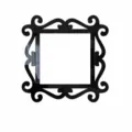 Detailed acrylic mirror wall sticker dimension diagram showing 150x150mm overall size. - Black