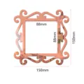 Rose gold acrylic square mirror wall sticker with vintage frame, size 150x150mm for home decor. - Rose Gold