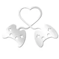 Nahaufnahme von 3d acryl spiegel game controller wandaufkleber detail für raumdekor. - Silber