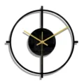 Horloge murale moderne et minimaliste en acrylique noir avec aiguilles dorées pour déco - CC305 / Noir