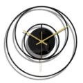Détail d'horloge murale géométrique en acrylique noir minimaliste moderne, aiguilles dorées. - CC307 / Noir