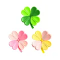 Cute four-leaf clover magnetic sealing clip and fridge magnet, colorful snack food bag holder. - Green+Pink+Yellow