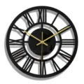 Moderne horloge murale ronde en acrylique noir 3D chiffres romains déco maison 3mm - CC314 / Noir