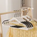 Non-slip plastic clothes hangers with wide shoulders, trace-free design, durable dry and wet use. - Double Position Style / Obsidian Black