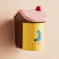 Magnetischer wandmontierter Zahnbürstenhalter Becher Set, süßes Haus Design, Dopamin. - Banane