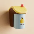 Wandmontierter magnetischer Zahnbürstenhalter süßes Haus Design Mundspülbecher Set Bad. - Birne