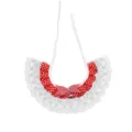 Cute red polka dot pet cat lace collar small dog decorative bib neckerchief accessory - One Size / Lace Bell Pet Bib - Red