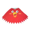 Cape de costume d'oiseau de dessin animé rouge pour fête d'Halloween d'enfants drôle - Cape à enfiler - Rouge