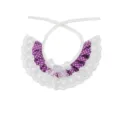 Cute pet lace bib with purple polka dots and white ruffles for dogs and cats pet collar - Heart / Purple Polka Dot