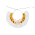 Cute yellow polka dot pet bib with white lace and star decor, perfect for cats and small dogs. - Pentagram / Orange Polka Dot