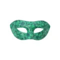 Grüne Maskenball Maske mit blauem Blumenmuster, Halbgesicht Maske für Halloween Party. - Verdickter Flachkopf - Grünes Modell D