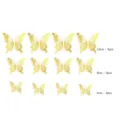 Gold 3D Hollow Butterfly Wall Stickers Set Home Decor Party Wedding Wall Art 12Pcs - HB020