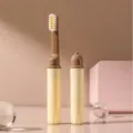 Cepillo de dientes plegable de viaje portátil con cerdas suaves, diseño compacto adultos. - Marrón mágico