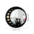 Specchio da parete gatto fase lunare rotondo in acrilico 30cm per decorazione casa - Stile MZ195