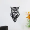 3D acrylic owl mirror wall sticker for modern home decor, elegant self-adhesive wall art. - Black Size L / JM1083:2mm