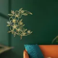3D gold Acryl Blumen Mondsichel Spiegel Wandaufkleber Heimtextilien selbstklebende Art - S / Gold