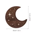 Wooden Moon LED Wall Lamp Star Hollow Night Light Home Bedroom Hanging Decor 30cm - MZ209 / OPP Bagged - Button Battery Model