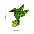 Stained glass hummingbird suncatcher hanging ornament, beautiful green bird home decor, 15x14cm. - TYU01 / Hemp Rope + Traceless Hook