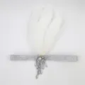 Vintage 1920s flapper feather headband silver beaded hair accessory for party costume. - Silver Beads - Roman Silver Headband