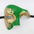 Venetiaans Masker Half Gezicht Carnaval Masquerade Kostuum Feest Halloween Oogmasker - Fantoom - Goud & groen