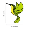 Hummingbird stained glass sun catcher acrylic pendant with dimensions 15x12.3cm decor. - Hummingbird Style B (TYU016B)
