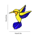 Stained glass hummingbird suncatcher acrylic window hanging decor bird ornament for home - TYU015B / Hemp Rope + Traceless Hook