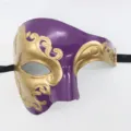 Venetiaans masker halve gezicht paars goud fantoom opera feest kostuum cosplay masker - Phantom - Goud & paars