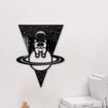3D astronaut acrylic mirror wall sticker, modern decorative self-adhesive mirror for home. - Black Size L / JM1084:2mm
