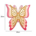 Large 3D hollow paper butterfly wall sticker detail, elegant pearlescent design with pearls. - HB022 Style A / S