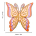 Detailed view of large 3D layered paper butterfly wall sticker with pearls, 20x20cm size. - HB022 Style B / S