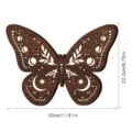 Wooden butterfly wall art LED night light with moon phase and star design, size 30x22.2cm - MZ211 / OPP Bagged - Button Battery Model