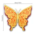 Details of 3D 4-layer hollow pearlescent paper butterfly wall sticker with pearls. - HB041 Style C / S