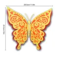 Detailed close-up of 3D layered hollow paper butterfly wall decor with pearl accents. - HB041 Style C / L