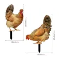 Acrylic chicken yard art garden stake, colorful hen lawn ornament for outdoor decor. - 3mm Transparent Acrylic + Double-Sided Printing / TYU216